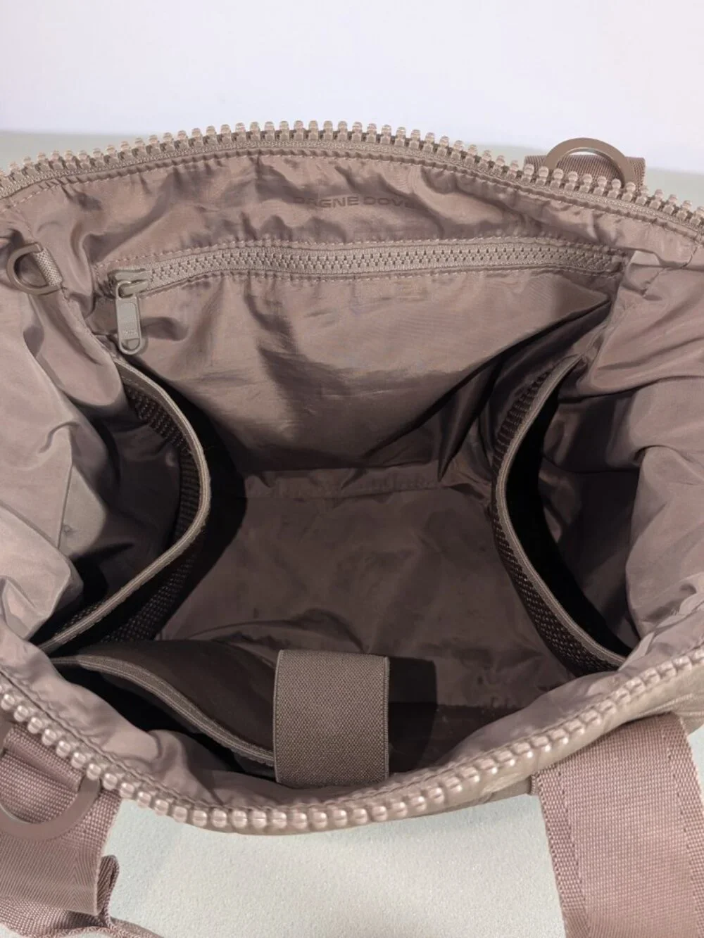 Dagne Dover Landon Neoprene Carryall Bag color Dune